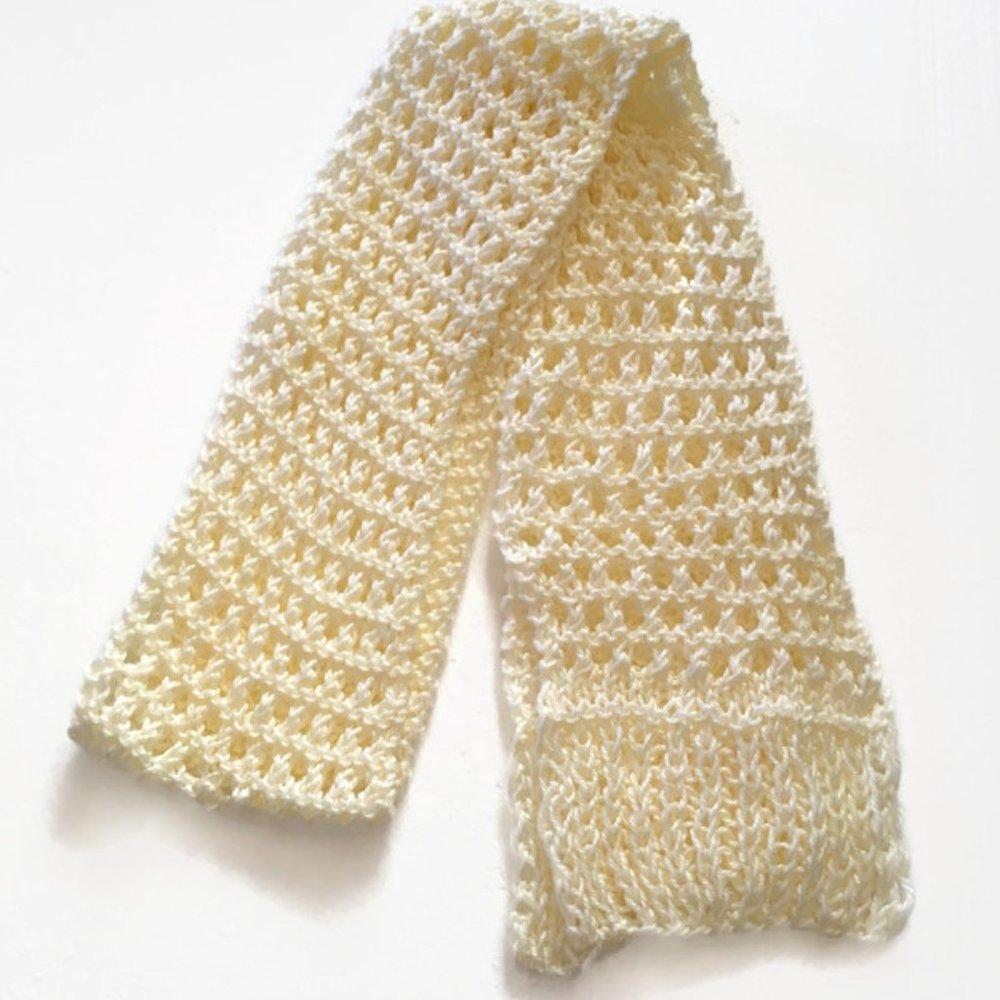 Soft hand knit lace scarf